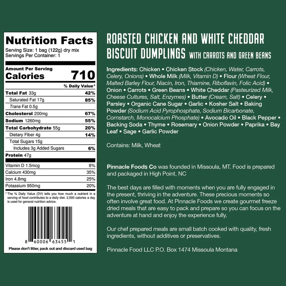 Pinnacle Foods Herb Roasted Chicken And White Cheddar Dumplings Freeze Dried Meal - Image 2